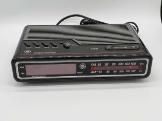 Vintage Ge Am/fm Alarm Clock Radio Digital Led Black General Electric 7 - 4612bka