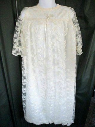 Vintage Long Baby Gown - All Cream Lace - 1950`s