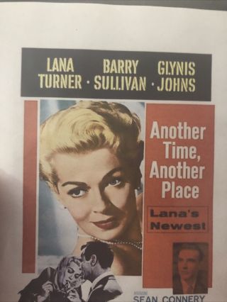 Another Time,  Another Place Dvd Lana Turner Sean Connery Rare Film