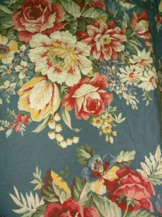 Vtg Ralph Lauren Kimberly Fitted Bed Sheet Bedsheet Floral Blue Twin