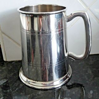 Vintage Silver Plate 1 Pint Tankard Ep On Copper Made In Sheffield Gleaming