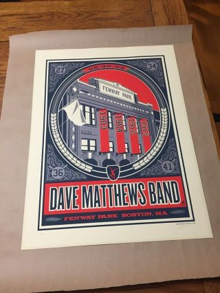 Rare Dave Matthews Band Poster Fenway Park Boston Ma 5/30/09.  S/n