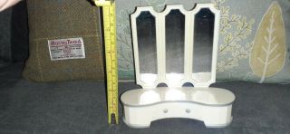 Dolls House White Dressing Table With Mirrors