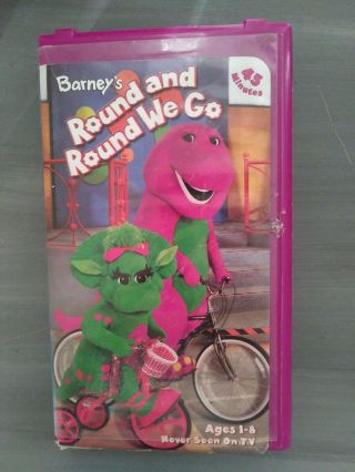 Barney Round And Round We Go Vhs,  White Tape Educational Not Seen On Tv Rare