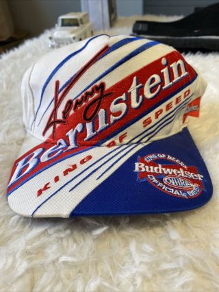 Vintage Kenny Bernstein King Of Speed Budweiser Bud King Nhra Snapback Hat Rare