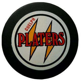 Guelph Platers Oha Rare Official Game Puck Vintage Viceroy Mfg.  Made In Canada