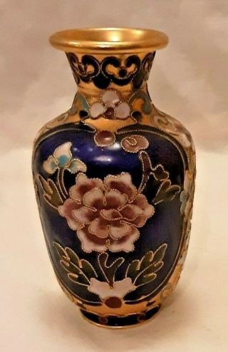 Stunning Antique/vintage Cloisonne On Porcelain Bud Vase,  Striking Colours