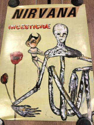 Nirvana 1992 ‘incesticide’ Very Rare Geffen Promo Poster