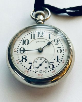 Rare Illinois Antique American Railroad Special Pocket Watch - Size 18 Grade 89