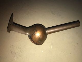 Antique Scovill copper oil can funnel opener spout,  copper plate. 3