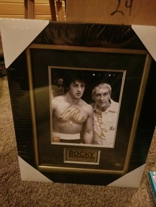 Rare T Rocky Hand Signed Sylvester Stallone Burgess Meredith Picture