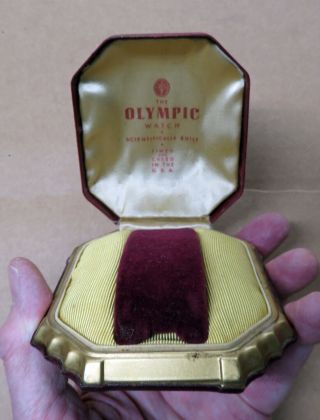 Vintage Olympic Watch Co.  Storage Display Wrist Watch Box Mid Century Swiss Rare