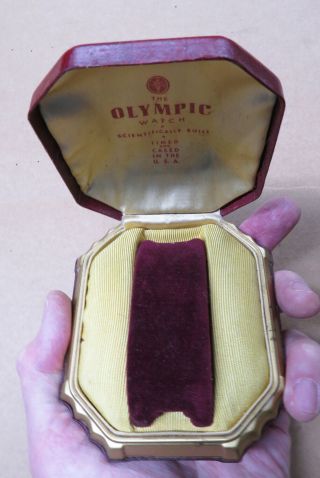 Vintage Olympic Watch Co.  Storage Display Wrist Watch Box Mid Century Swiss Rare 3