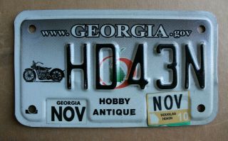 Georgia Hobby Antique Motorcycle License Plate