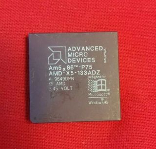 Amd Am5x86 - P75 Amd - X5 - 133adz Socket 3 Processor Chip Cpu Rare Collectible