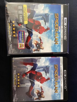 Spider - Man Homecoming 4k Blu Ray,  Blu Ray,  Digital With Rare Oop Slipcover