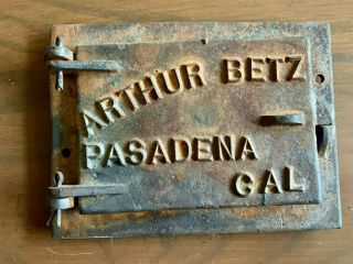 Vintage Pot Belly Stove Door,  Cast Iron,  & 1/4 " X 5 1/2 "