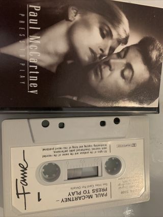 Paul Mccartney,  Press To Play Cassette Tape Album 1986) Paper Label Very Rare