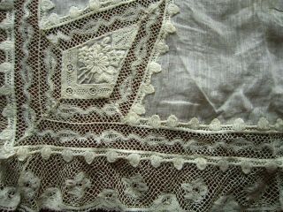 Antique 19th C.  Victorian Lace Bridal Wedding Handkerchief Hankie