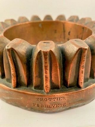 Antique Trottier Ft.  Brevete Copper Cake Mold - Tin Lined - Rare