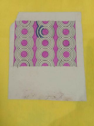 Textile Design Geometrical Hand Painted On Old Paper Collectible Piece Of Art