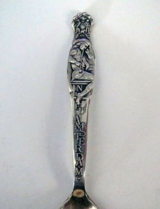 Antique Sterling Silver Art Nouveau Amsterdam Colonial Spoon - Signed