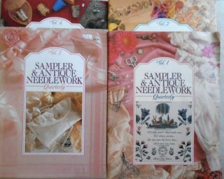 Sampler & Antique Needlework Quarterly Volumes 1,  2,  3 And 4