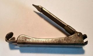 Antique Practical United Drug Co Boston Nail Clippers 2 " Long