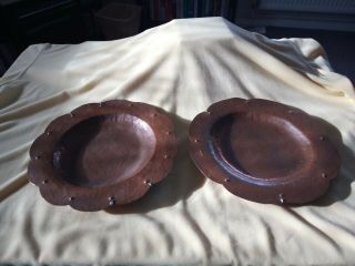 Arts And Crafts Hand Hammered Newlyn Style Copper Dishes
