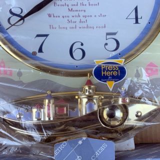 Seiko Melodies In Motion Wall Clock QXM114NRH Gold Tone Disney Songs Rare HTF 3