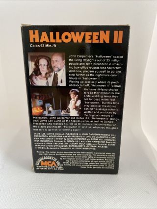 Halloween II Horror MCA John Carpenter BETA NOT VHS RARE 3