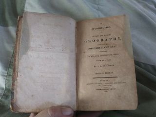 Antique 1820 Hardcover Book An Introduction To Ancient Modern Geography Cummings