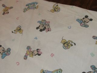 Vintage Dundee Disney Babies Mickey Minnie Mouse Fitted Crib Sheet Abc Blocks