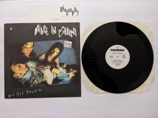 Rare Alice In Chains We Die Young 12 " Vinyl Lp Radio Promo Press Kit 1990