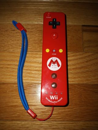 Rare Oem Nintendo Mario Edition Motion Plus Wiimote Rvl - 036