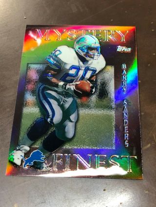 1997 Topps Football Barry Sanders Mystery Finest Silver Refractor Rare
