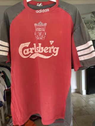 Liverpool Fc Rare Training T - Shirt Adidias 1994 - 95 Season Medium/ Large