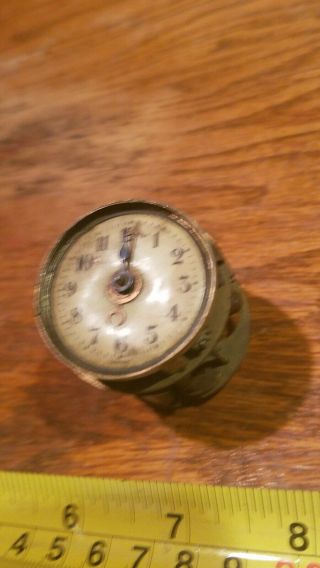Antique Small Germany Drum Type Alarm Clock Movement with Dial 2
