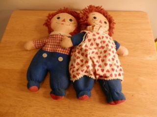Small Vintage Raggedy Ann & Andy Bean Bag Dolls
