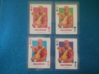Hulk Hogan 1991 Titan Sports Wwf Wwe Playing Cards - All 4x Aces (rare/htf)