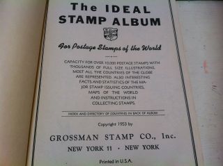 Vintage The Ideal Stamp Album 1953 w/Over 320 stamps Early - Mid 1900s RARE HTF 2