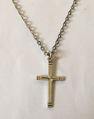 Vintage/antique,  Sterling Silver,  Cross Pendant And Necklace
