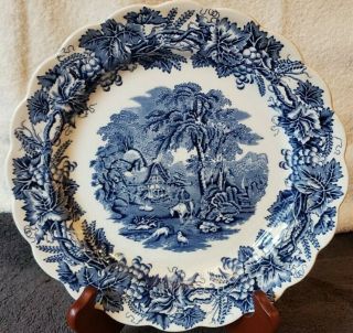 Antique Booths England " British Scenery " Blue White Dinner Plate 10.  5 " A8024