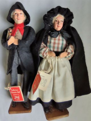 2 Vintage/hand Made Jay Dublin Ireland 7 " Dolls W/tags - Paddy & West Cork Woman