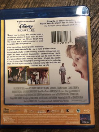 Honey,  I Blew Up the Kid (Blu - ray,  2017) DMC Disney Movie Club Exclusive,  Rare 2