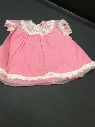 Vintage Doll Dress Shirley Temple Ideal Effanbee Vogue Baby Pink