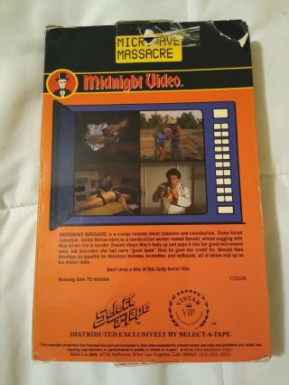 MICROWAVE MASSACRE VHS BIG BOX HORROR MIDNIGHT VIDEO 1983 SELECT A TAPE RARE 2