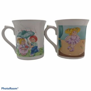 Set Of 2 Vintage 1984 Cabbage Patch Kids Porcelain Coffee/tea Mugs/cups
