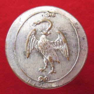 Very Rare Georgian Senior Ncos Large Silvered Bucks Militia Button C1770 - 1780.
