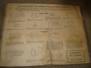 RARE VINTAGE CONCORD DOLL FURNITURE NO.  120 YORK CITY WITH BOX 2
